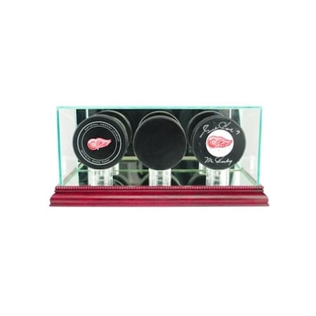 Perfect Cases Perfect Cases TPPK-C Triple Hockey Puck Display Case; Cherry TPPK-C